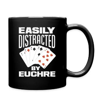 Facilement distrait par l’Euchre - Mug uni - noir - Droite
