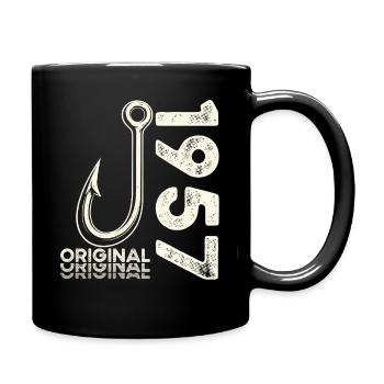 69th Birthday Gift Angler Fishing Man 1957 - Full Colour Mug - black - Right
