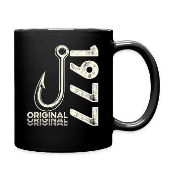 49th Birthday Gift Angler Fishing Man 1977 - Full Colour Mug - black - Right