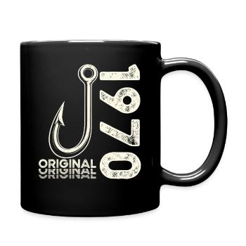 56th Birthday Gift Angler Fishing Man 1970's - Full Colour Mug - black - Right