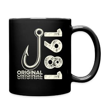 45th Birthday Gift Angler Fishing Man 1981 - Full Colour Mug - black - Right