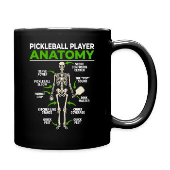 Illustration anatomique du pickleball Davinci - Mug uni - noir - Droite