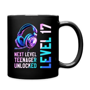 17. Geburtstag Junge Mädchen Teenager Level 17 - Tasse einfarbig - Schwarz - Rechts