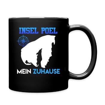 Ostsee INSEL POEL MEIN ZUHAUSE Lustiges - Tasse einfarbig - Schwarz - Rechts