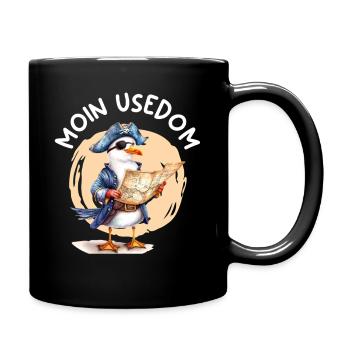 Ostsee Urlaub MOIN USEDOM Lustiges - Tasse einfarbig - Schwarz - Rechts