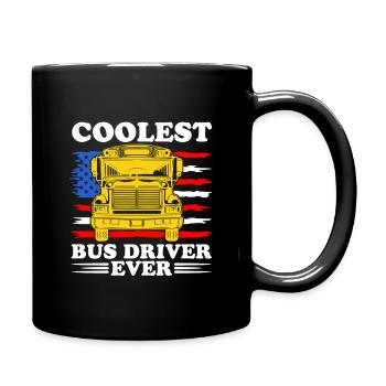 School Bus Driver Bus Operator Bus Captain Job USA - Full Colour Mug - black - Right