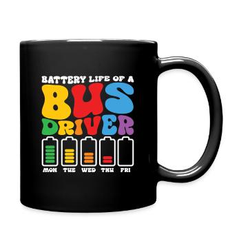 Chauffeur de bus drôle Batterie Chauffeur de bus scolaire Pub - Mug uni - noir - Droite