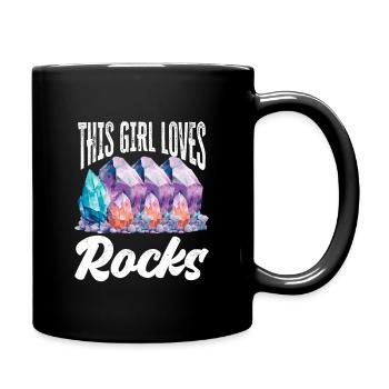 Dieses Mädchen liebt Steine, Geologin – Gesteinsammlerin - Tasse einfarbig - Schwarz - Rechts