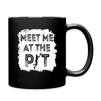 Triff mich im Dot - Tasse einfarbig - Schwarz - Rechts