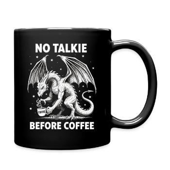 No Conversation Before Coffee Lover Dragon - Full Colour Mug - black - Right
