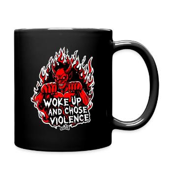Demon Fury Wake Up and Choose Violence - Full Colour Mug - black - Right