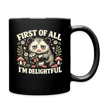 Charmantes Opossum - Tasse einfarbig - Schwarz - Rechts