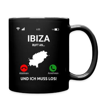 Ibiza Ruft An Urlaub Balearen Insel Idee - Tasse einfarbig - Schwarz - Rechts