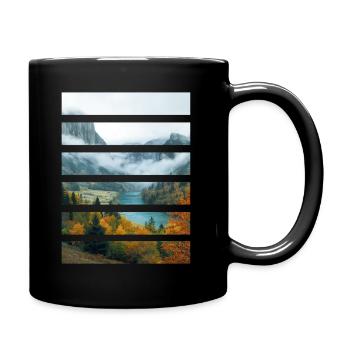 Autumn Valleys and Peaceful Lake - Full Colour Mug - black - Right