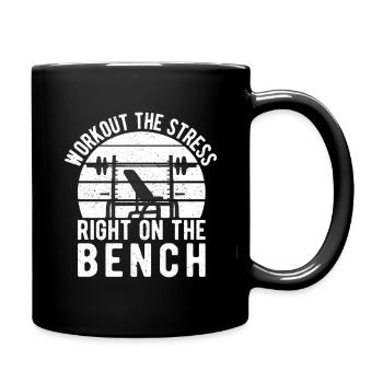 Powerlifting Bodybuilder Workout The Stress Gym - Full Colour Mug - black - Right