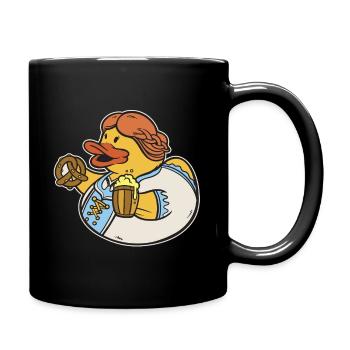 Ente, Bier & Breze – Bierzelt  - Tasse einfarbig - Schwarz - Rechts