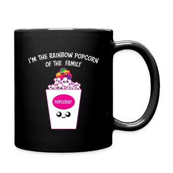 Rainbow Popcorn Family Cute Pride Graphic - Tasse einfarbig - Schwarz - Rechts