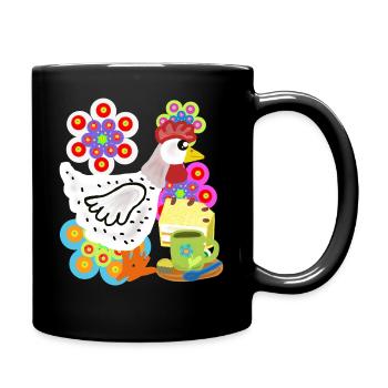 hen cake coffee break coffee chicken - Full Colour Mug - black - Right