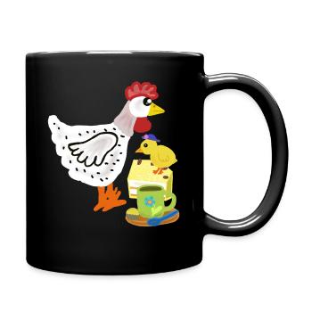 Frühstück Huhn Kuchen Küken Duo - Tasse einfarbig - Schwarz - Rechts