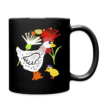 Fleurs de poulet poussin Poulet Retro Kids - Mug uni - noir - Droite