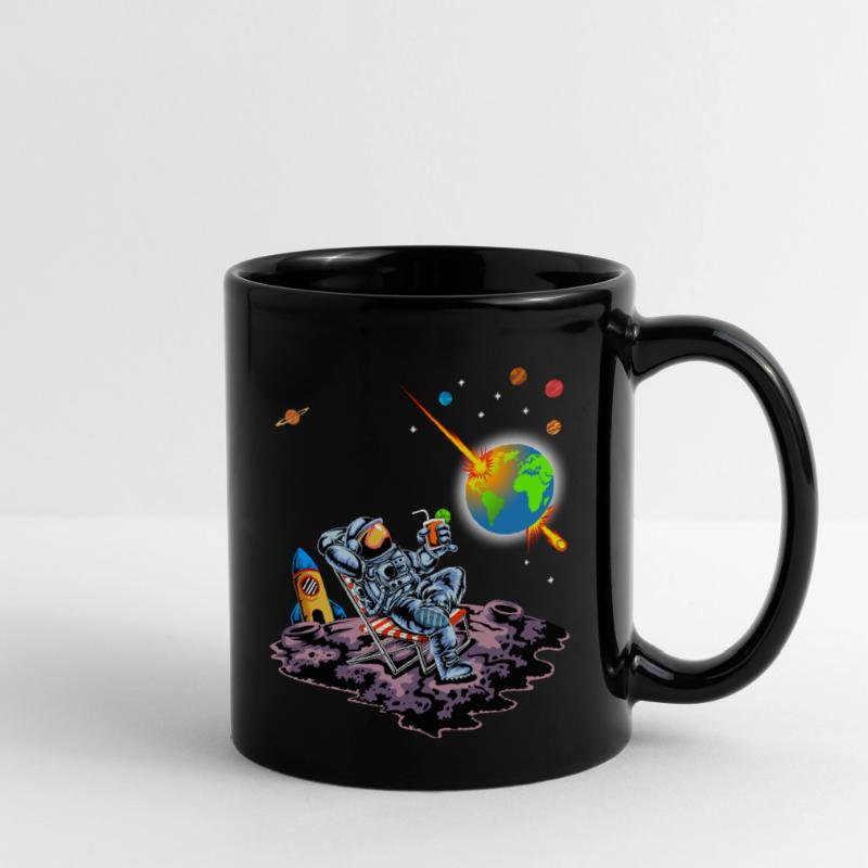 Astronaut Relaxing Earth Exploding Space Humor Art Full Colour Mug