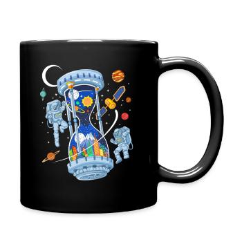 Space Hourglass Astronauts Galaxy Time - Full Colour Mug - black - Right