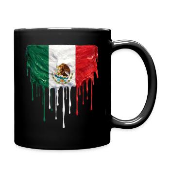 Mexikanische tropfende Flagge - Tasse einfarbig - Schwarz - Rechts