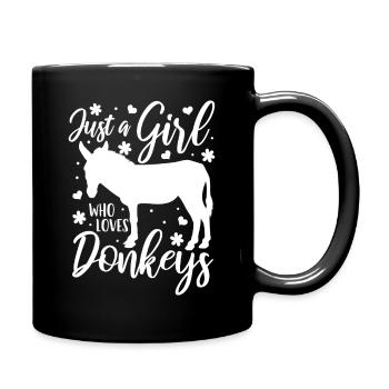 Nur ein Mädchen, das Esel liebt - Tasse einfarbig - Schwarz - Rechts