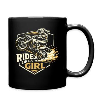 Roulez comme une fille - Mug uni - noir - Droite