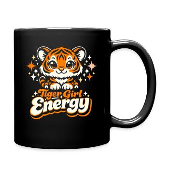 Tiger Girl Energy - Tasse einfarbig - Schwarz - Rechts