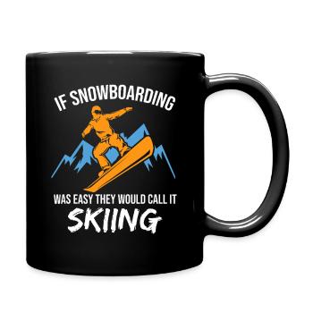Wenn Snowboarden einfach wäre - Tasse einfarbig - Schwarz - Rechts