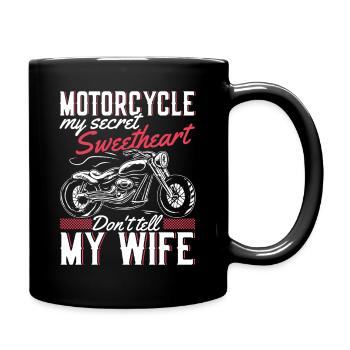 Motorcycle Secret Heart Sweetheart Biker Freedom - Full Colour Mug - black - Right
