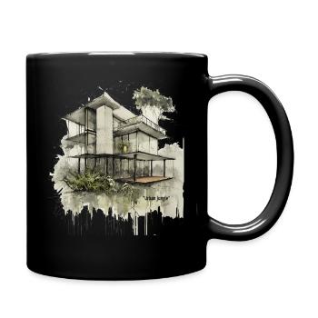 Maison moderne de la jungle urbaine - Mug uni - noir - Droite
