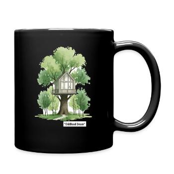 Baumhaus im Wald - Tasse einfarbig - Schwarz - Rechts