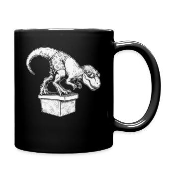 Schwimmen Dinosaurier Schwimmsport Schwimmer - Tasse einfarbig - Schwarz - Rechts