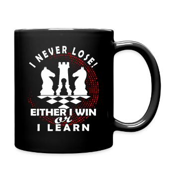 Mentalité aux échecs : gagner ou apprendre - Mug uni - noir - Droite