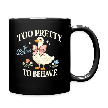 Freche Ente - Tasse einfarbig - Schwarz - Rechts