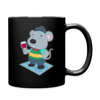 Mouse Red Wine - Full Colour Mug - black - Right