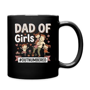 Papa des filles, père fille qui dit - Mug uni - noir - Droite