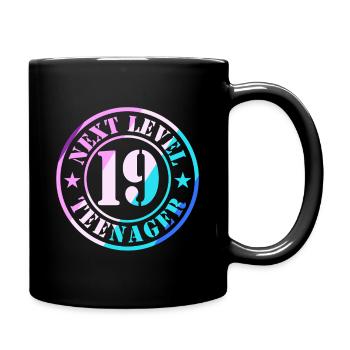 19th Birthday Boy Girl Teenager Level 19 - Full Colour Mug - black - Right