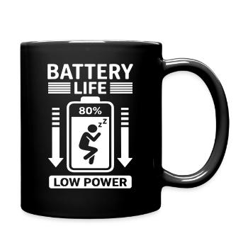 Autonomie Faible consommation Humour Batterie vide - Mug uni - noir - Droite
