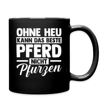 Reiten Pferdeliebhaber Reiterhof Pferde - Tasse einfarbig - Schwarz - Rechts