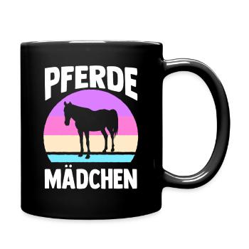 Reiten Pferdeliebhaber Reiterhof Pferde - Tasse einfarbig - Schwarz - Rechts