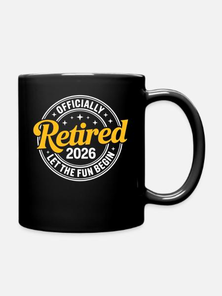 Retired 2026 Funny Retired Graphic Men Retirement - Full Colour Mug - black