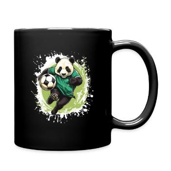 Panda Fussball Team - Tasse einfarbig - Schwarz - Rechts