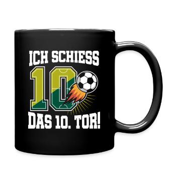 Ich Schiess 10. Tor Lustig 10. Geburtstag Fußball - Tasse einfarbig - Schwarz - Rechts