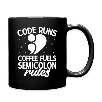 Carburant du café en point-virgule - Mug uni - noir - Droite