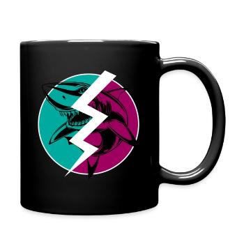 Electric Split Shark - Full Colour Mug - black - Right