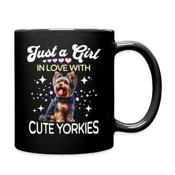 Yorkshire Terrier Girl - Full Colour Mug - black - Right