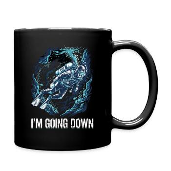Scuba Diver Scuba Flag Going Down Retro - Tasse einfarbig - Schwarz - Rechts